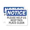 Signmission Please Help Us Keep This Place Clean, 5 in W x Rectangle, Vinyl Decal OS-2PACK-NS-D-35-L-17458 - alternate 1